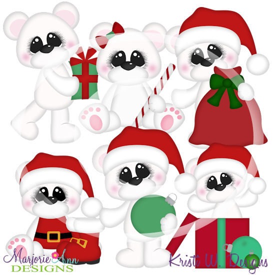 Waiting For Santa Bears SVG Cutting Files + Clipart - Click Image to Close